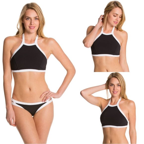 Black & White Color Block High Neck Bikini 👙 - Picture 7 of 8